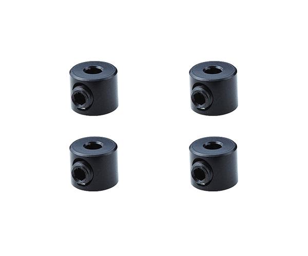 Square R/C 2mm Aluminum Linkage Stoppers (Black) 4 pcs.