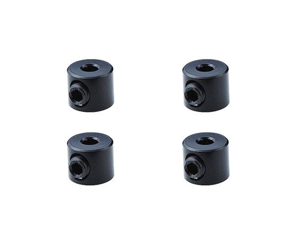 Square R/C 2mm Aluminum Linkage Stoppers (Black) 4 pcs.