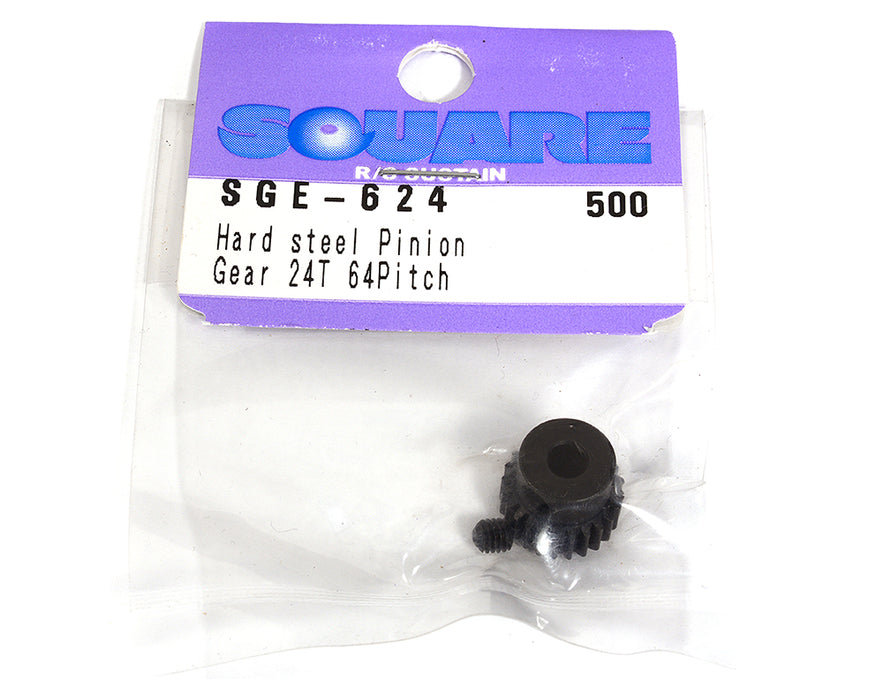 Square R/C Hard Steel Pinion Gear (64-pitch) 24T