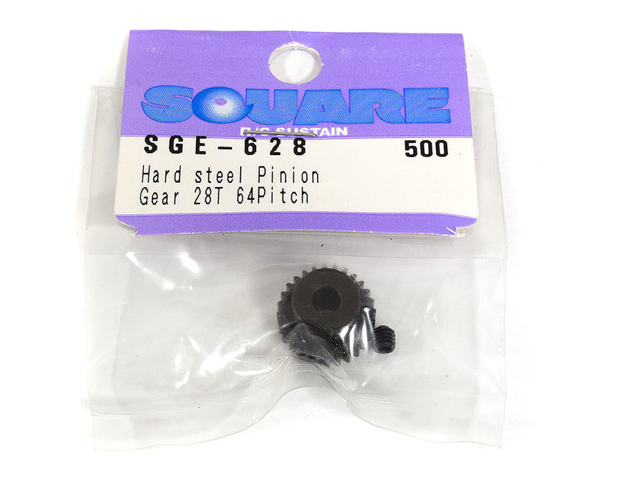 Square R/C Hard Steel Pinion Gear (64-pitch) 28T