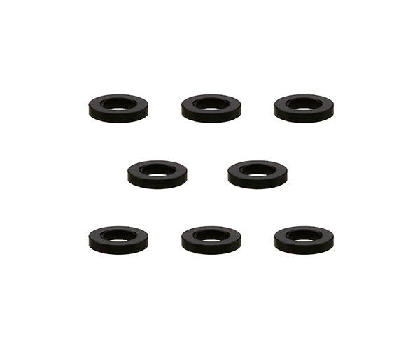 Square R/C M3 Aluminum Ball Stud Washers, 1mm Thick (Black) 8 pcs.