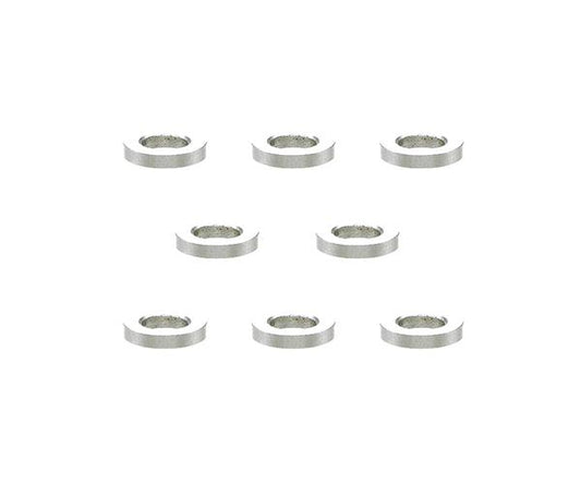 Square R/C M3 Aluminum Ball Stud Washers, 1mm Thick (Silver) 8 pcs.