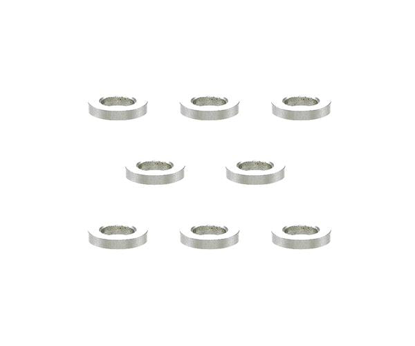 Square R/C M3 Aluminum Ball Stud Washers, 1mm Thick (Silver) 8 pcs.