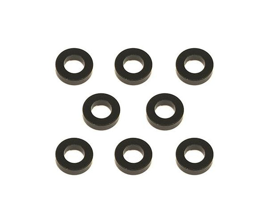 Square R/C M3 Aluminum Ball Stud Washers, 1.5mm Thick (Black) 8 pcs.