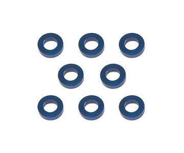 Square R/C M3 Aluminum Ball Stud Washers, 1.5mm Thick (Blue) 8 pcs.