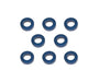 Square R/C M3 Aluminum Ball Stud Washers, 1.5mm Thick (Blue) 8 pcs.