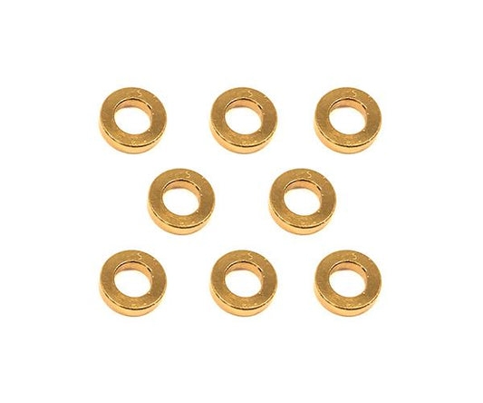 Square R/C M3 Aluminum Ball Stud Washers, 1.5mm Thick (Gold) 8 pcs.