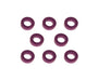 Square R/C M3 Aluminum Ball Stud Washers, 1.5mm Thick (Purple) 8 pcs.