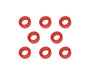 Square R/C M3 Aluminum Ball Stud Washers, 1.5mm Thick (Red) 8 pcs.