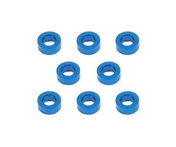 Square R/C M3 Aluminum Ball Stud Washers, 2mm Thick (Blue) 8 pcs.