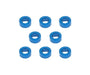 Square R/C M3 Aluminum Ball Stud Washers, 2mm Thick (Blue) 8 pcs.