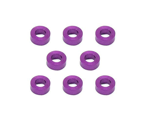 Square R/C M3 Aluminum Ball Stud Washers, 2mm Thick (Purple) 8 pcs.