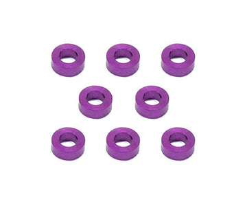 Square R/C M3 Aluminum Ball Stud Washers, 2mm Thick (Purple) 8 pcs.