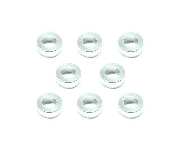 Square R/C M3 Aluminum Ball Stud Washers, 2mm Thick (Silver) 8 pcs.