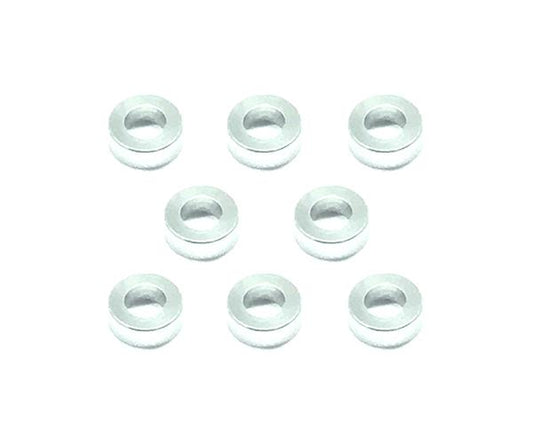 Square R/C M3 Aluminum Ball Stud Washers, 2mm Thick (Silver) 8 pcs.