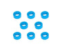 Square R/C M3 Aluminum Ball Stud Washers, 2mm Thick (Light Blue) 8 pcs.