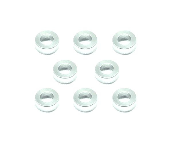 Square R/C M3 Aluminum Ball Stud Washers, 2mm Thick (Silver) 8 pcs.