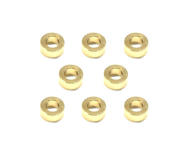 Square R/C M3 Aluminum Ball Stud Washers, 2.5mm Thick (Gold) 8 pcs.