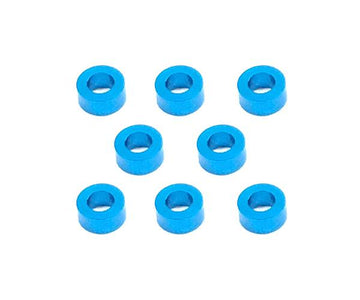 Square R/C M3 Aluminum Ball Stud Washers, 2.5mm Thick (Light Blue) 8 pcs.