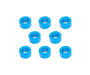 Square R/C M3 Aluminum Ball Stud Washers, 2.5mm Thick (Light Blue) 8 pcs.