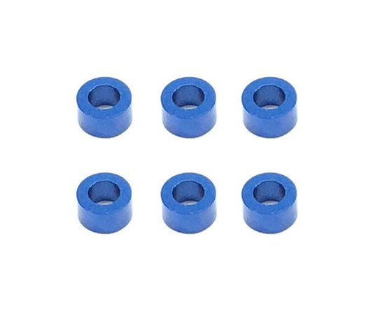 Square R/C M3 Aluminum Ball Stud Washers, 3mm Thick (Blue) 6 pcs.