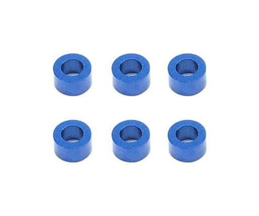 Square R/C M3 Aluminum Ball Stud Washers, 3mm Thick (Blue) 6 pcs.