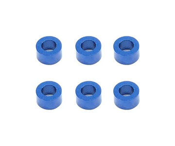 Square R/C M3 Aluminum Ball Stud Washers, 3mm Thick (Blue) 6 pcs.
