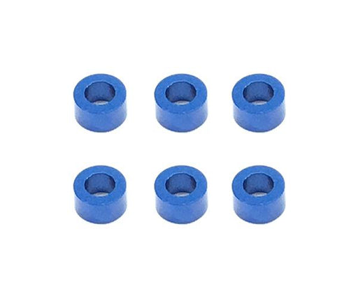 Square R/C M3 Aluminum Ball Stud Washers, 3mm Thick (Blue) 6 pcs.