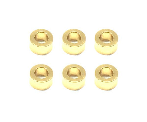 Square R/C M3 Aluminum Ball Stud Washers, 3mm Thick (Gold) 6 pcs.