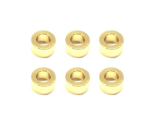 Square R/C M3 Aluminum Ball Stud Washers, 3mm Thick (Gold) 6 pcs.