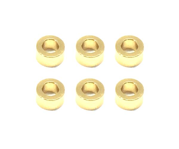 Square R/C M3 Aluminum Ball Stud Washers, 3mm Thick (Gold) 6 pcs.