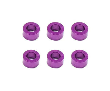 Square R/C M3 Aluminum Ball Stud Washers, 3mm Thick (Purple) 6 pcs.