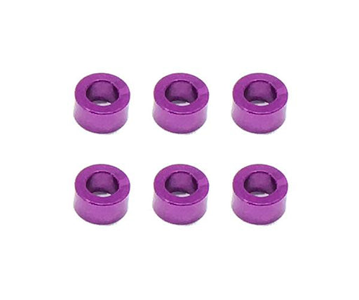 Square R/C M3 Aluminum Ball Stud Washers, 3mm Thick (Purple) 6 pcs.