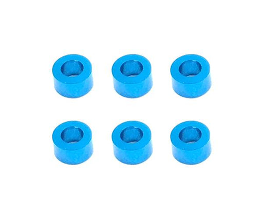 Square R/C M3 Aluminum Ball Stud Washers, 3mm Thick (Light Blue) 6 pcs.