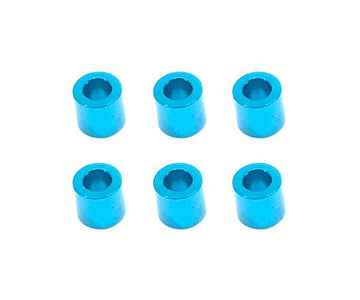 Square R/C M3 Aluminum Ball Stud Washers, 5mm Thick (Light Blue) 6 pcs.