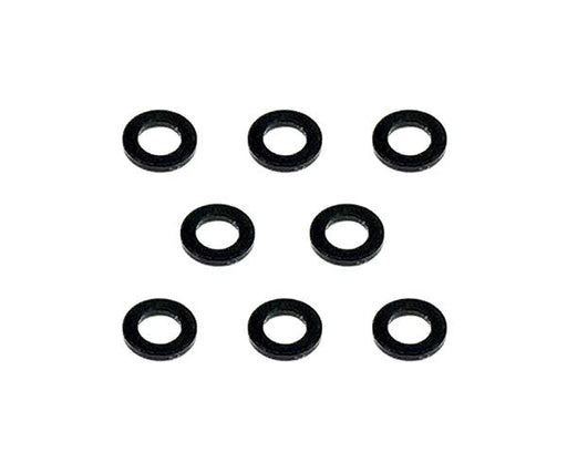 Square R/C M3 Aluminum Ball Stud Washers, 0.75mm Thick (Black) 8 pcs.