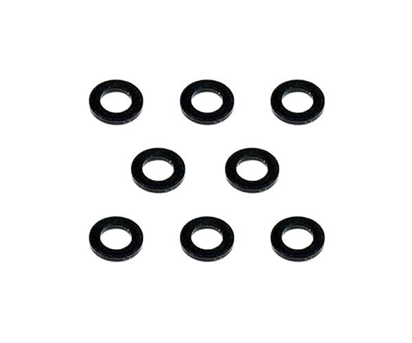 Square R/C M3 Aluminum Ball Stud Washers, 0.75mm Thick (Black) 8 pcs.