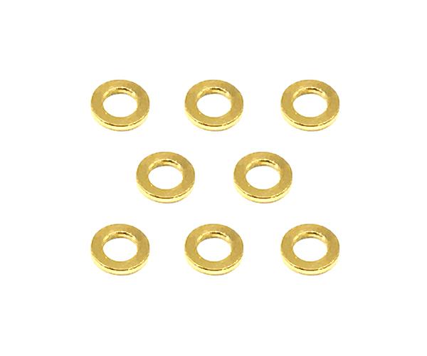 Square R/C M3 Aluminum Ball Stud Washers, 0.75mm Thick (Gold) 8 pcs.