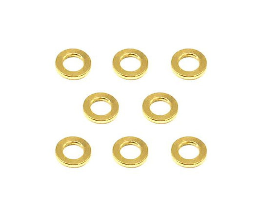 Square R/C M3 Aluminum Ball Stud Washers, 0.75mm Thick (Gold) 8 pcs.