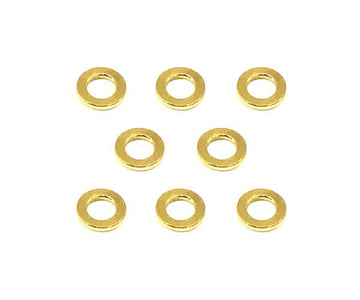Square R/C M3 Aluminum Ball Stud Washers, 0.75mm Thick (Gold) 8 pcs.