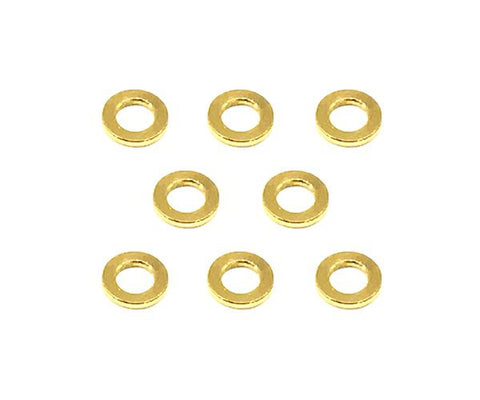 Square R/C M3 Aluminum Ball Stud Washers, 0.75mm Thick (Gold) 8 pcs.