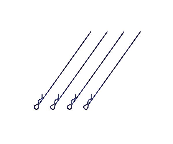 Square R/C Body Clips - Long, 95mm Length ( Blue) 4 pcs.