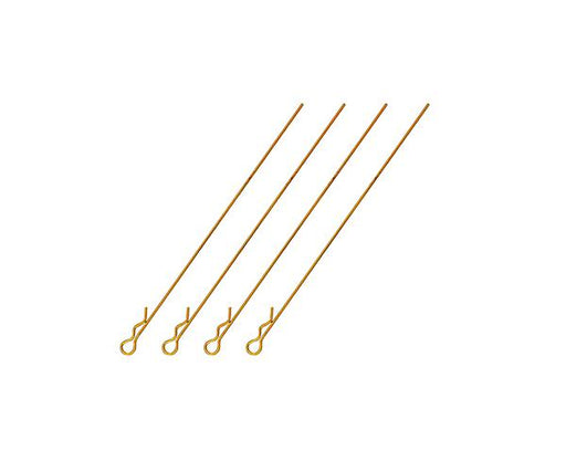 Square R/C Body Clips - Long, 110mm Length, Small Head (Gold) 4 pcs.