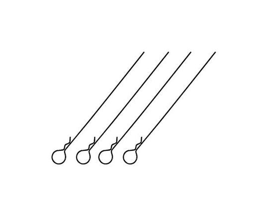 Square R/C Body Clips - Long, 110mm Length, Large Head (Black) 4 pcs.