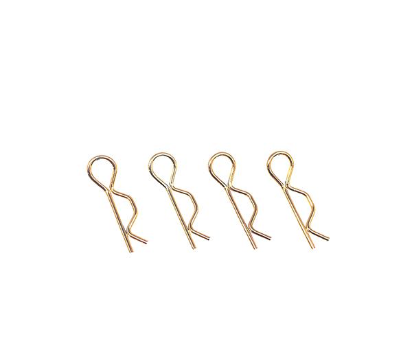 Square R/C Body Clips - 7mm (Gold) 4 pcs. for Most 1/10 Scale Vehicles