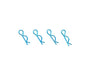 Square R/C Body Clips - 7mm (Light Blue) 4 pcs. for Most 1/10 Scale Vehicles