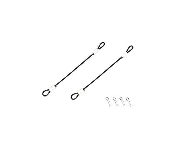 Square R/C Body Clips with 60mm Wires (Black) for Most 1/10 Scale Vehicles