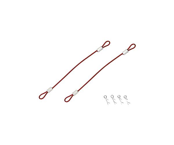 Square R/C Body Clips with 80mm Wires (Red) for Most 1/10 Scale Vehicles