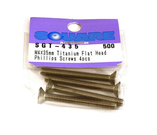 Square R/C M4 x 35mm Titanium Flat Head Phillips Screws (4 pcs.)