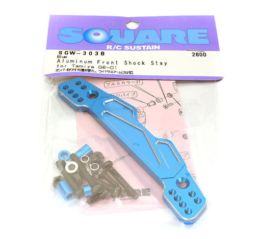 Square R/C Aluminum Front Damper Stay Blue (Tamiya 1/18 G6-01)